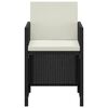vidaXL Set mobilier de grădină cu perne, 3 piese, negru, poliratan