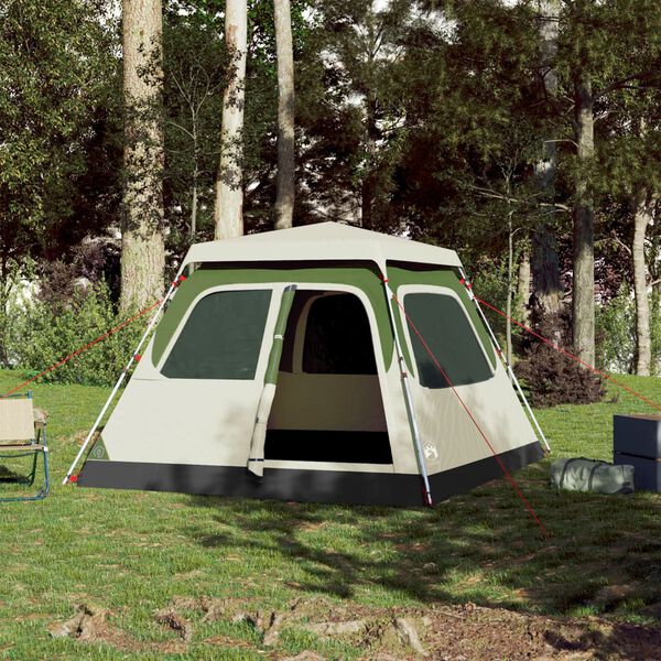 vidaXL Cort de camping cupolă 4 persoane, setare rapidă, verde