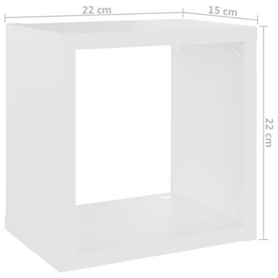 vidaXL Rafturi de perete cub 6 buc. alb și stejar sonoma 22x15x22 cm