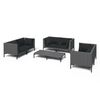 vidaXL Set mobilier de grădină cu perne,7 piese, gri &icirc;nchis, poliratan