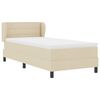 vidaXL Pat cu arcuri cu saltea cu headboard Crem 80 x 200 cm țesătură
