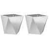 vidaXL Jardinieră 2 pcs Argintiu 40 x 40 x 40 cm Oţel inoxidabil