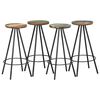 vidaXL Scaune de bar, 4 buc., lemn masiv reciclat