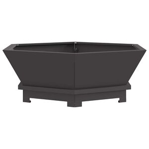 vidaXL Bol de foc Negru 75 x 75 x 28 cm Oțel rezistent de intemperii