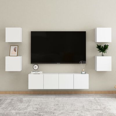 vidaXL Dulap TV montaj pe perete, alb, 30,5x30x30 cm