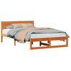 vidaXL Cadru de pat Maroniu cerat 140 x 190 cm Lemn de pin masiv