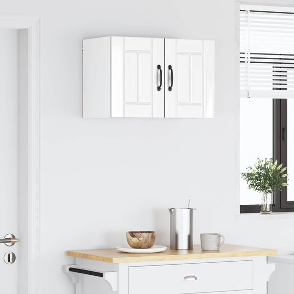 vidaXL Dulap de bucătărie 2 pcs Alb lucios 30 x 31 x 40 cm