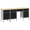 vidaXL Dulap de lucru cu sertar 4 pcs Negru Lemn ingineresc și oțel