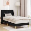 vidaXL Cadru de pat cu headboard Negru 90 x 200 cm țesătură