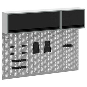 vidaXL Set dulap de unelte 5 buc. Negru Oțel vopsit electrostatic