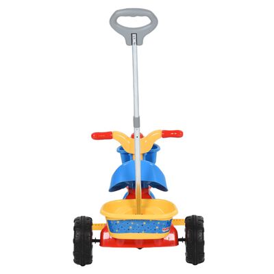 vidaXL Tricicletă pentru copii cu mâner pentru părinți, multicolor