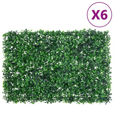  vidaXL Gard din frunze de arbust artificiale, 6 buc., verde, 40x60 cm