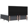 vidaXL Pat cu arcuri cu headboard Gri &icirc;nchis și alb 200 x 200 cm