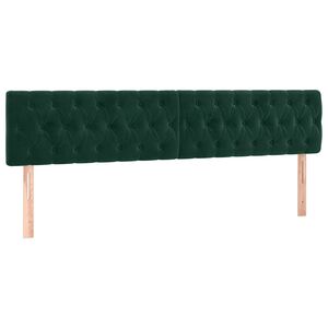 vidaXL Tăblii de pat, verde &icirc;nchis, 180x7x78/88 cm, catifea