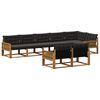 vidaXL Set de canapele de exterior 8 buc. Natural și Negru