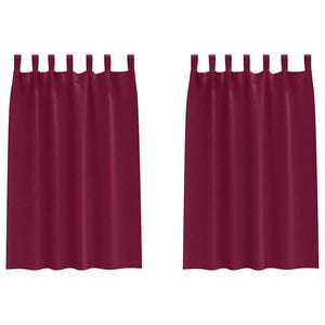 vidaXL Perdele Opaque cu Inel 2 buc. Roșu Vin 175 x 140 cm Poliester
