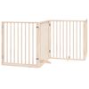 vidaXL Poartă de c&acirc;ini pliabilă cu ușă, 4 panouri, 320 cm, lemn plop