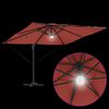 vidaXL Parasol Roma Roșu 286 x 284 x 270 cm Aluminiu și poliester