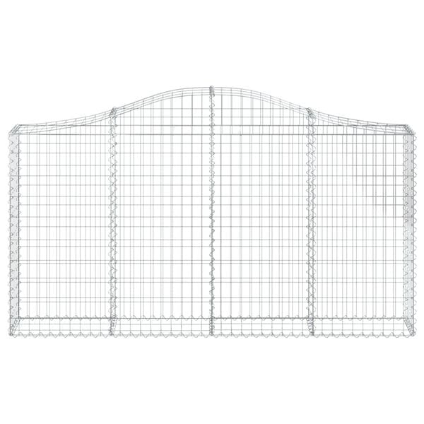 vidaXL Coșuri gabion arcuite 12 buc, 200x30x100/120 cm fier galvanizat
