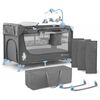 Kinderkraft Pat pliabil pentru bebeluși JOY cu accesorii albastru&gri