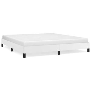 vidaXL Cadru de pat, alb, 180x200 cm, piele ecologică