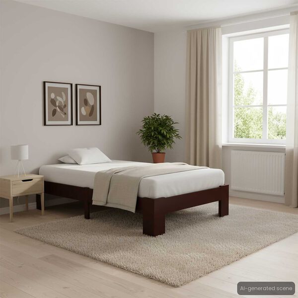 vidaXL Cadru de pat, maro &icirc;nchis, 100 x 200 cm, lemn masiv de pin