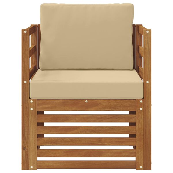 vidaXL Set de canapele de exterior cu pernă natural 67 x 63 x 73 cm