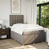 vidaXL Pat box spring cu saltea, taupe, 120x190 cm material textil