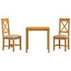 vidaXL Set de dining 3 buc. Bej Lemn de stejar masiv