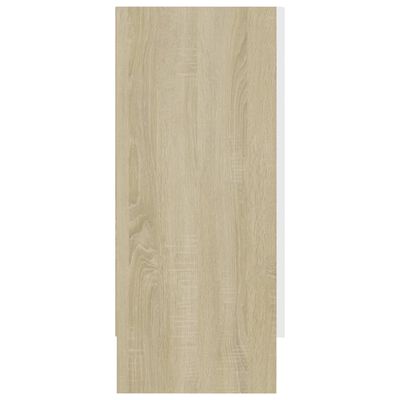 vidaXL Dulap vitrină, alb/stejar sonoma 120x30,5x70 cm, lemn prelucrat