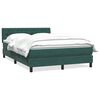 vidaXL Pat box spring cu saltea, verde &icirc;nchis, 140x220 cm, catifea