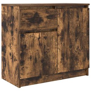 vidaXL Bufetă cu sertar stejar afumat 71x35x65 cm lemn de stratificat