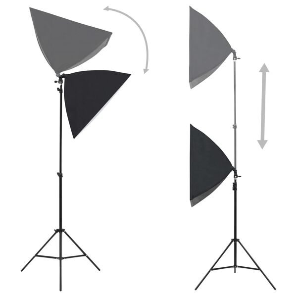 vidaXL Kit studio foto cu lumini softbox, fundal și reflector