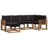 vidaXL Set de canapele de exterior 6 buc. Natural și Negru