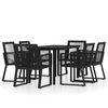vidaXL Set mobilier de grădină, 7 piese, negru