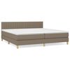 vidaXL Pat box spring cu saltea, gri taupe, 200x200 cm, textil
