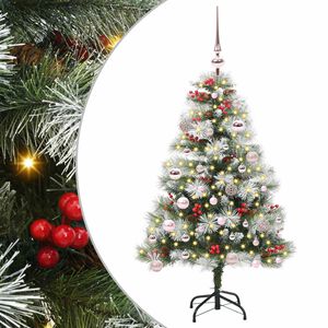 vidaXL Brad de Crăciun artificial Verde și alb 150 cm