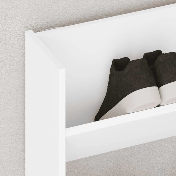 vidaXL Pantofar de perete, alb, 80x18x60 cm, lemn prelucrat