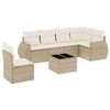 vidaXL Set canapele de grădină, 7 piese, cu perne, bej, poliratan