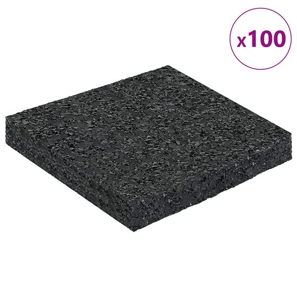 vidaXL Pat din granulate de cauciuc Negru 9 x 9 x 1 cm Cauciuc