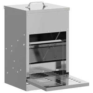 vidaXL Hrănitor cu pedale pentru pui Argintiu 25 x 42 x 40 cm 4 kg