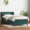 vidaXL Pat box spring cu saltea, verde &icirc;nchis, 80x210 cm, catifea