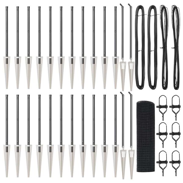 vidaXL St&acirc;lp de gard. Gri 50 x 0,5 m (plasă 12 x 12 mm) Oțel și PVC