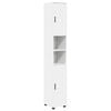 vidaXL Dulap de Baie cu ușă Alb 30 x 35 x 192 cm Lemn compozit & Metal