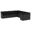 vidaXL Set canapele de grădină cu perne, 10 piese, negru, poliratan