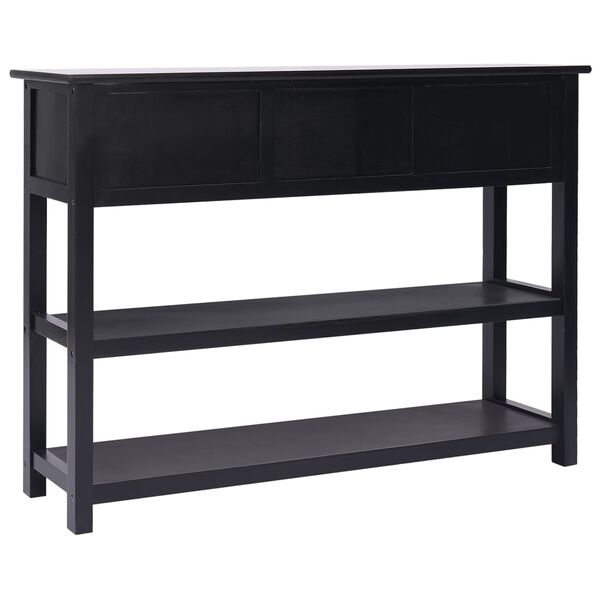 vidaXL Dulap, negru, 108x30x76 cm, lemn masiv de paulownia