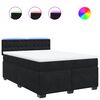 vidaXL Pat box spring cu saltea, negru, 140x200 cm, catifea