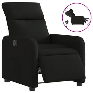 vidaXL Fotoliu rabatabil electric, negru, material textil