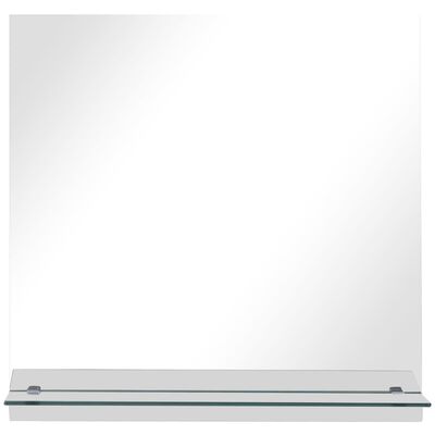 vidaXL Oglindă de perete cu raft, 50 x 50 cm, sticlă securizată