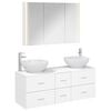 vidaXL Set de mobilier pentru baie 4 pcs Alb Lemn prelucrat și sticlă